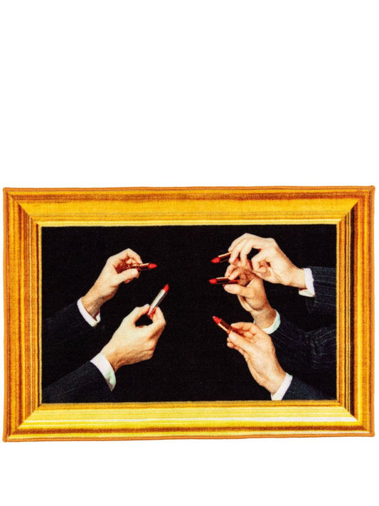 Lipstick graphic-print mat (60x90cm)
