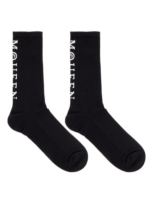 logo-embellished ribbed socks