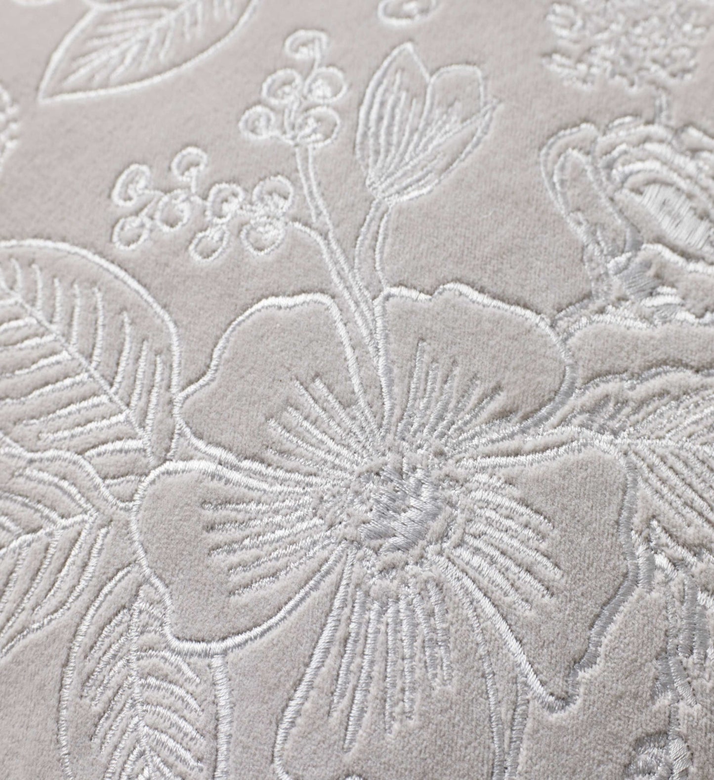 Colette Embroidered Pillow - Grey