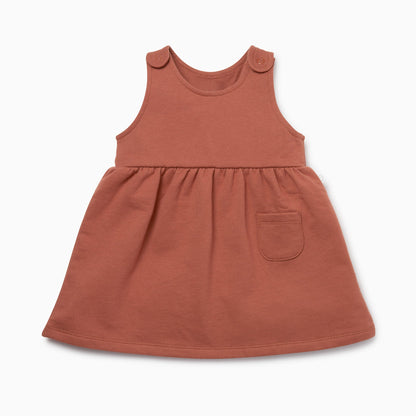 Caramel & Terracotta Dress and Ruffle T-Shirt Set