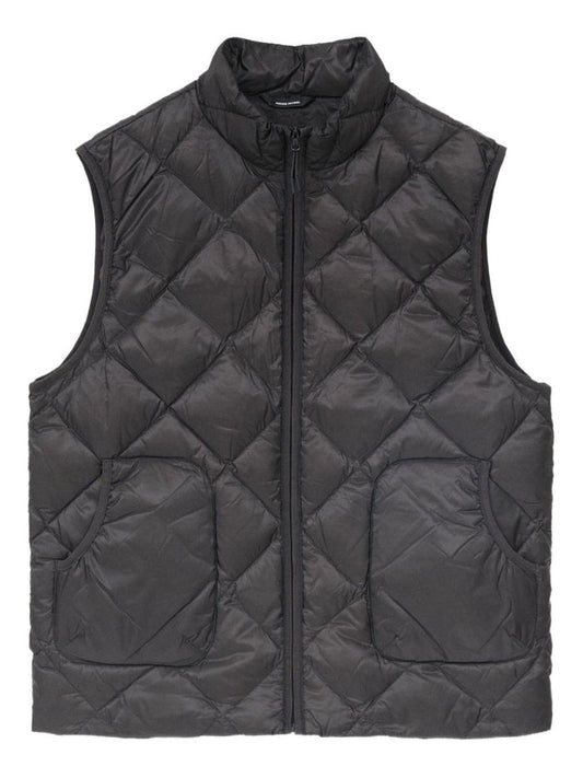 quilted diamond-pattern gilet