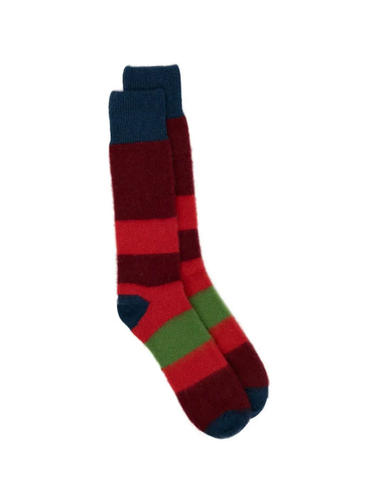 Rainbow-Striped Mid-Calf Socks