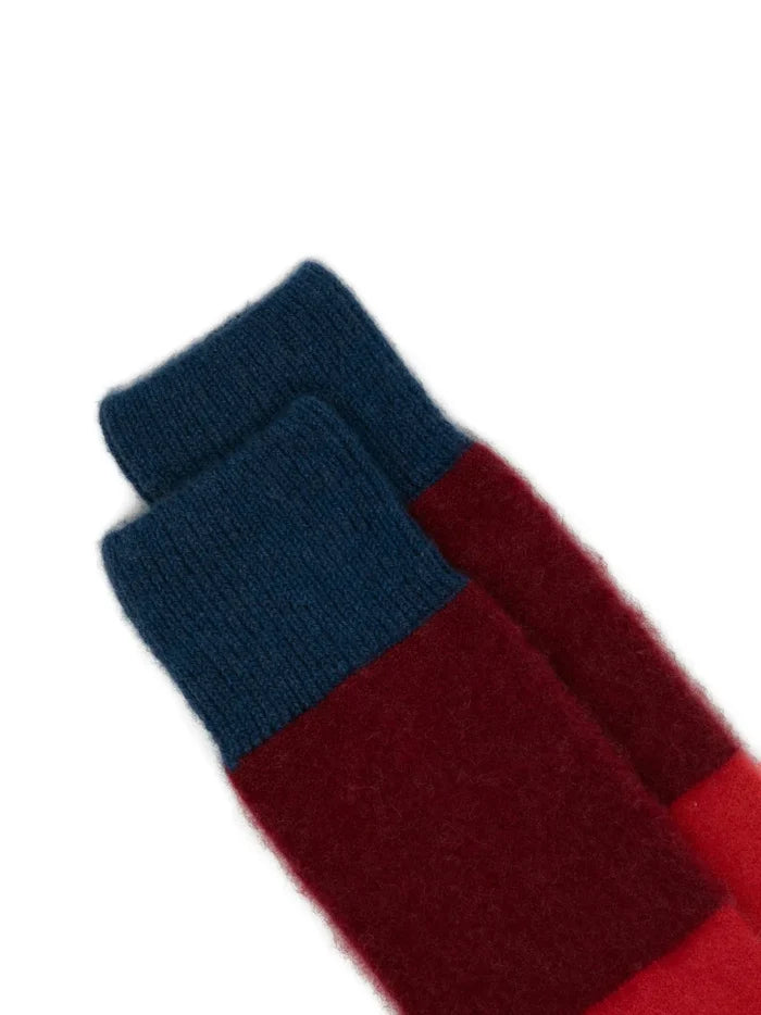 Rainbow-Striped Mid-Calf Socks