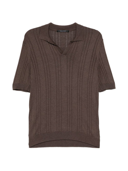 revere collar short-sleeve T-shirt