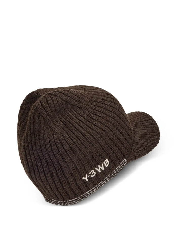 ribbed-peaked beanie-hat