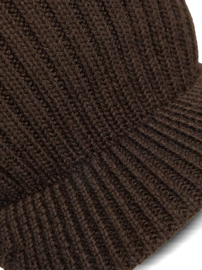 ribbed-peaked beanie-hat