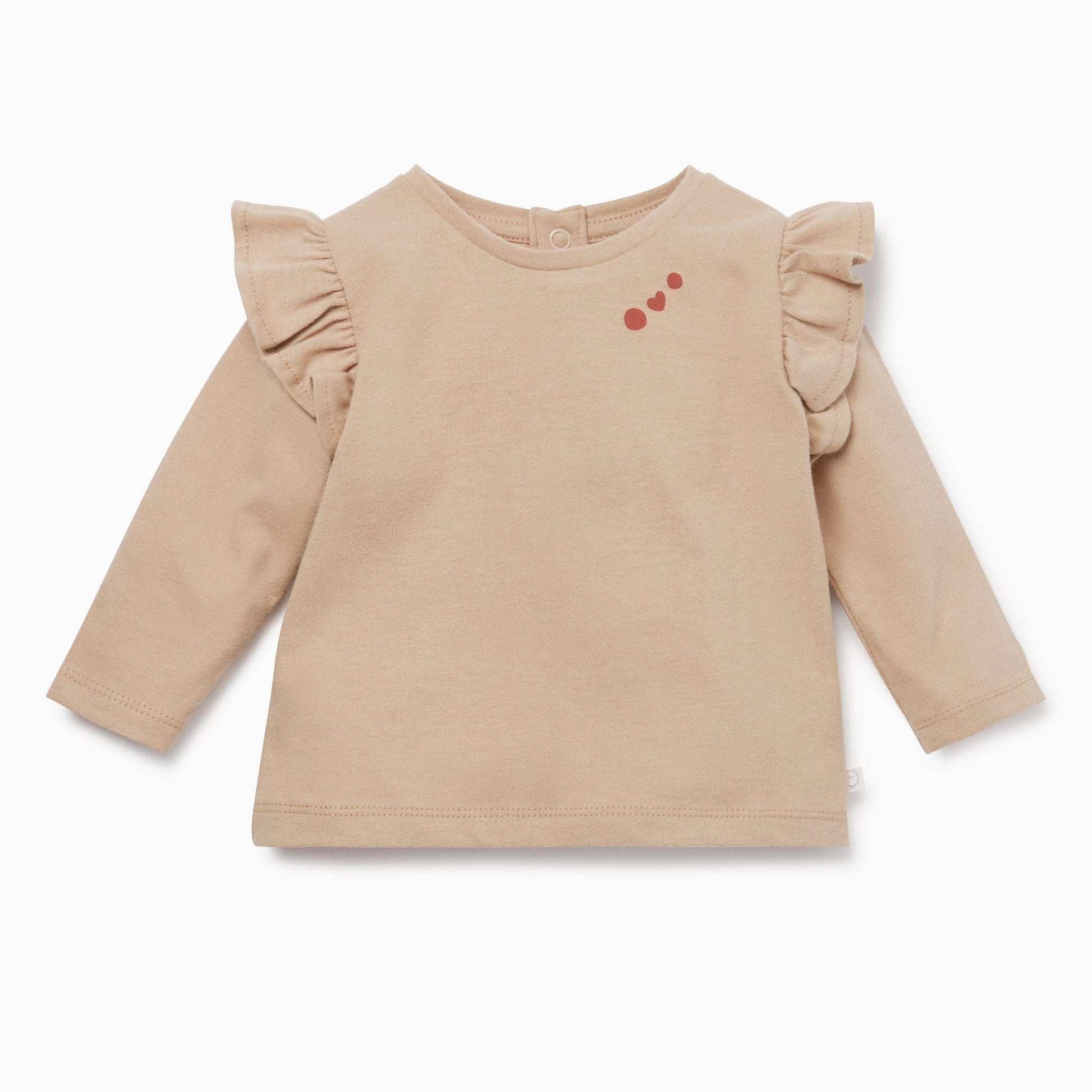 Caramel & Terracotta Dress and Ruffle T-Shirt Set