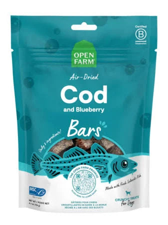 Open Farm Dog Treat Air Dried Cod and Blueberry Bars