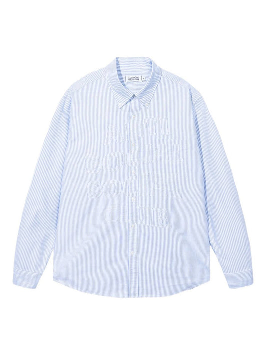 striped button-up shirt