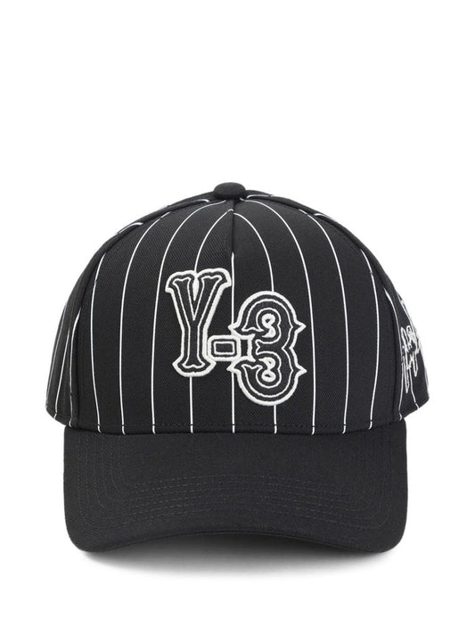 striped logo-detail baseball cap