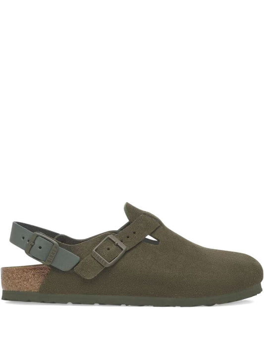 Tokio buckled backless clogs