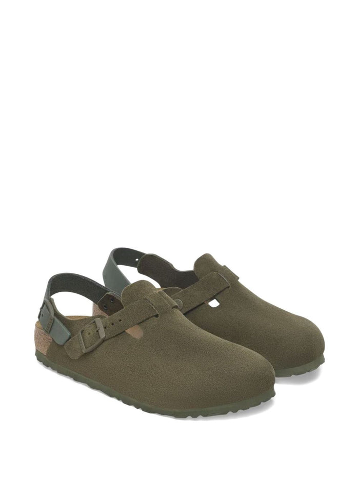 Tokio buckled backless clogs