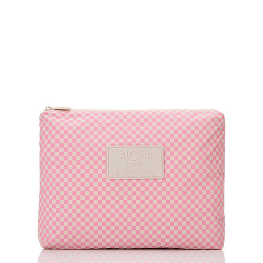 ALOHA COLLECTION - Tiny Check Mid Pouch | Blush