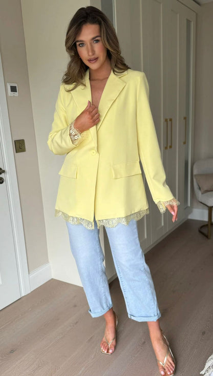 Yellow Lace Blazer