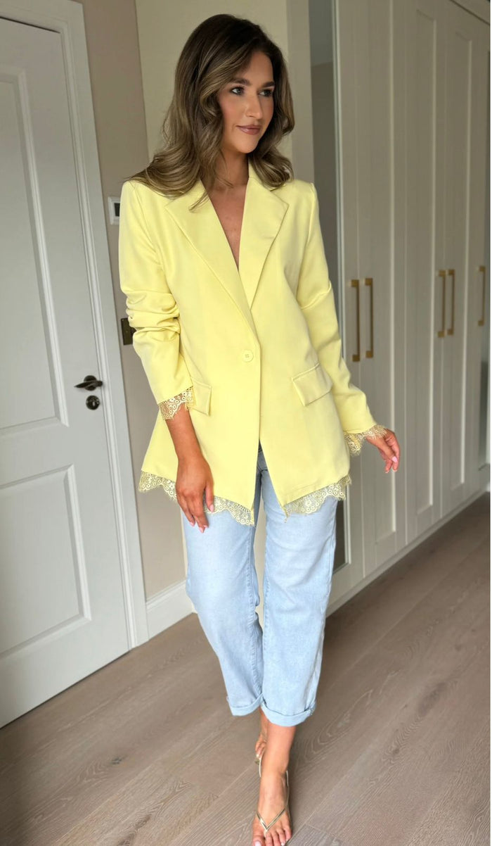 Yellow Lace Blazer